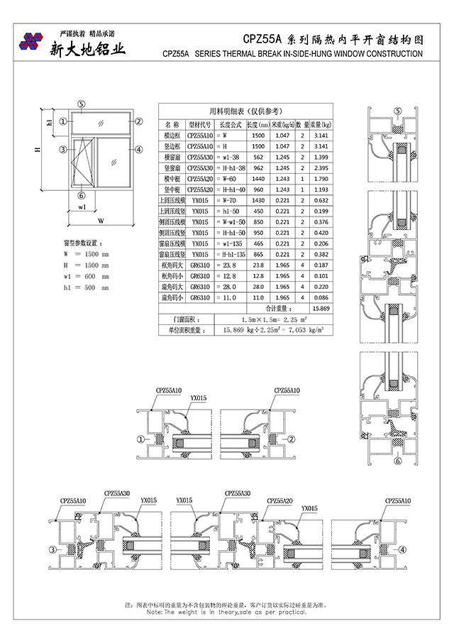 CPZ55A系列隔热平开窗