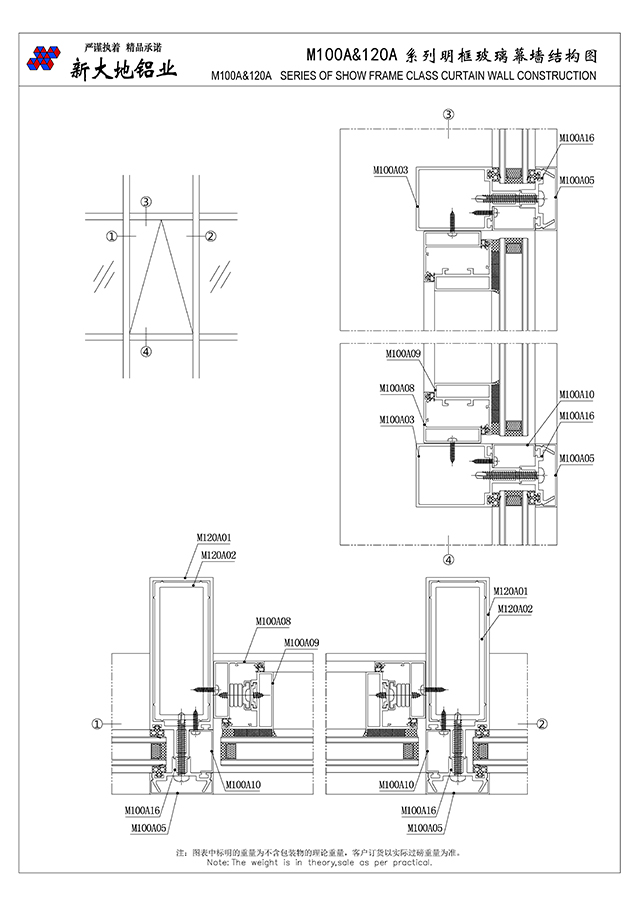 M100A&120A系列隐框玻璃幕墙
