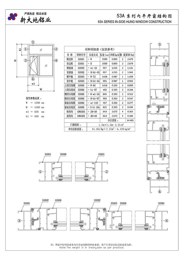 53A series of flat windows