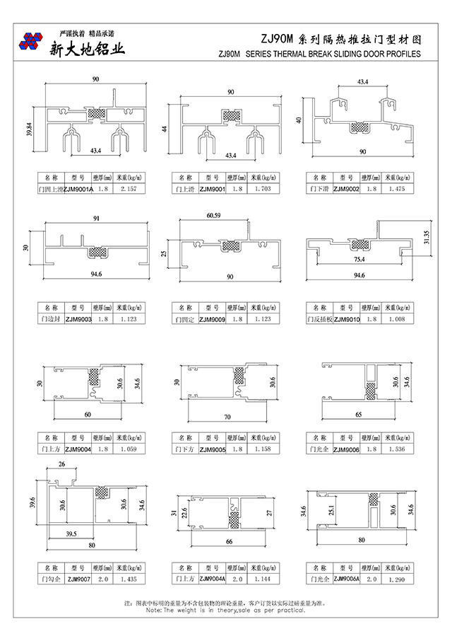 ZJ90M系列隔热推拉门